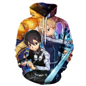 Unisex Sword Art Online SAO Anime 3D Print Pullover Hoodie
