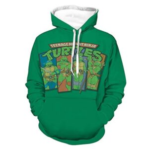 Unisex Teenage Mutant Ninja Turtles Hoodies - Green 3D Print Hooded Pullover Sweatshirt