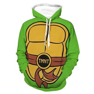Unisex Teenage Mutant Ninja Turtles Hoodies - Green 3D Print Hooded Pullover Sweatshirt
