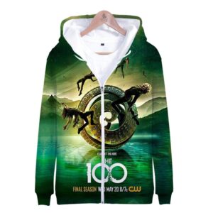 Unisex Zipper Hooded Sweatshirt - The Hundred Science Fiction Drama Zip-up Jacket