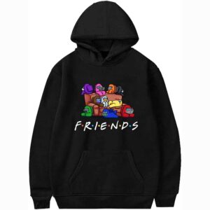 Video Game Among Us Hoodie - 3D Print Black F.R.I.E.N.D.S Drawstring Pullover Hoodie