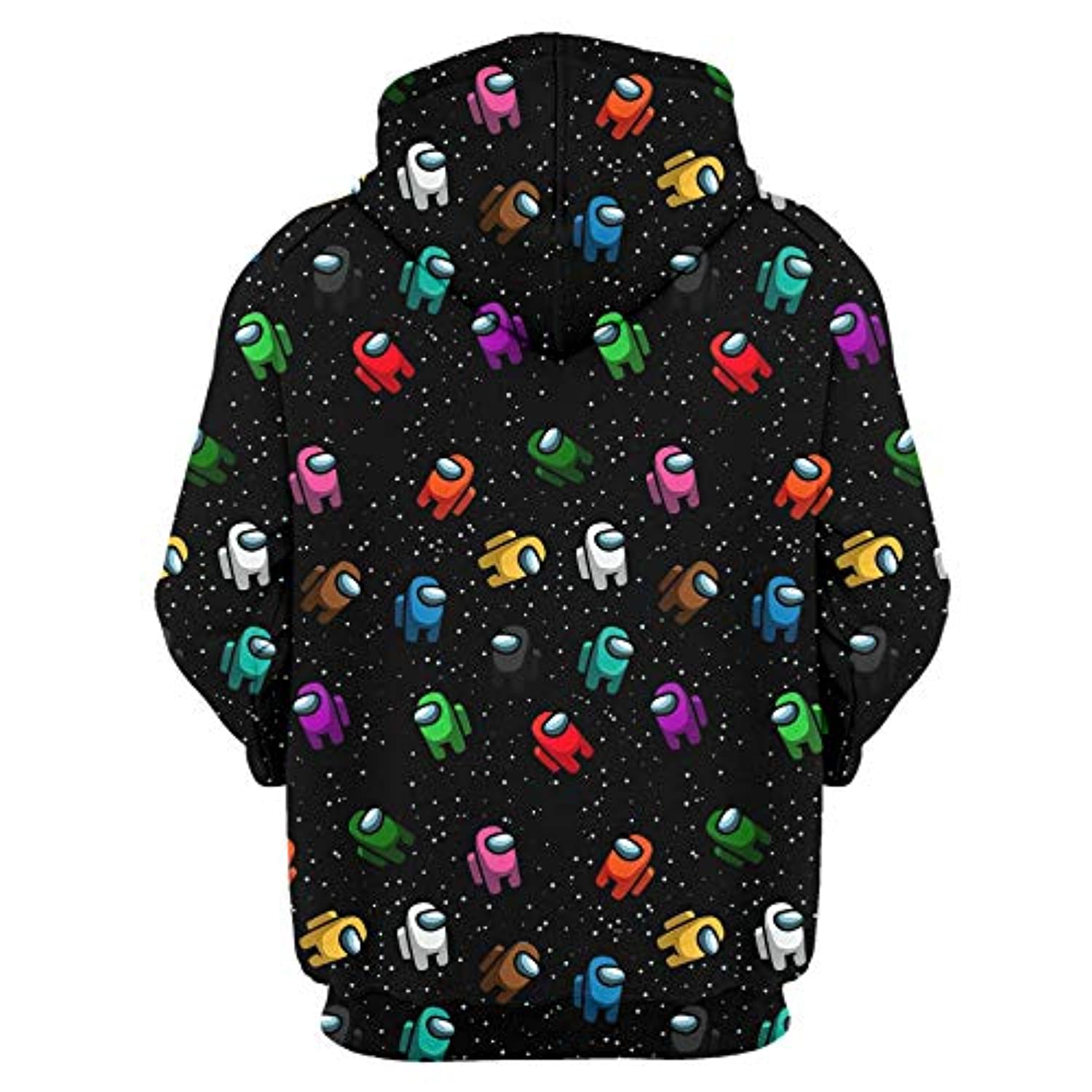 Video Game Among Us Hoodie - 3D Print Black String Pullover Hoodie - Image 2