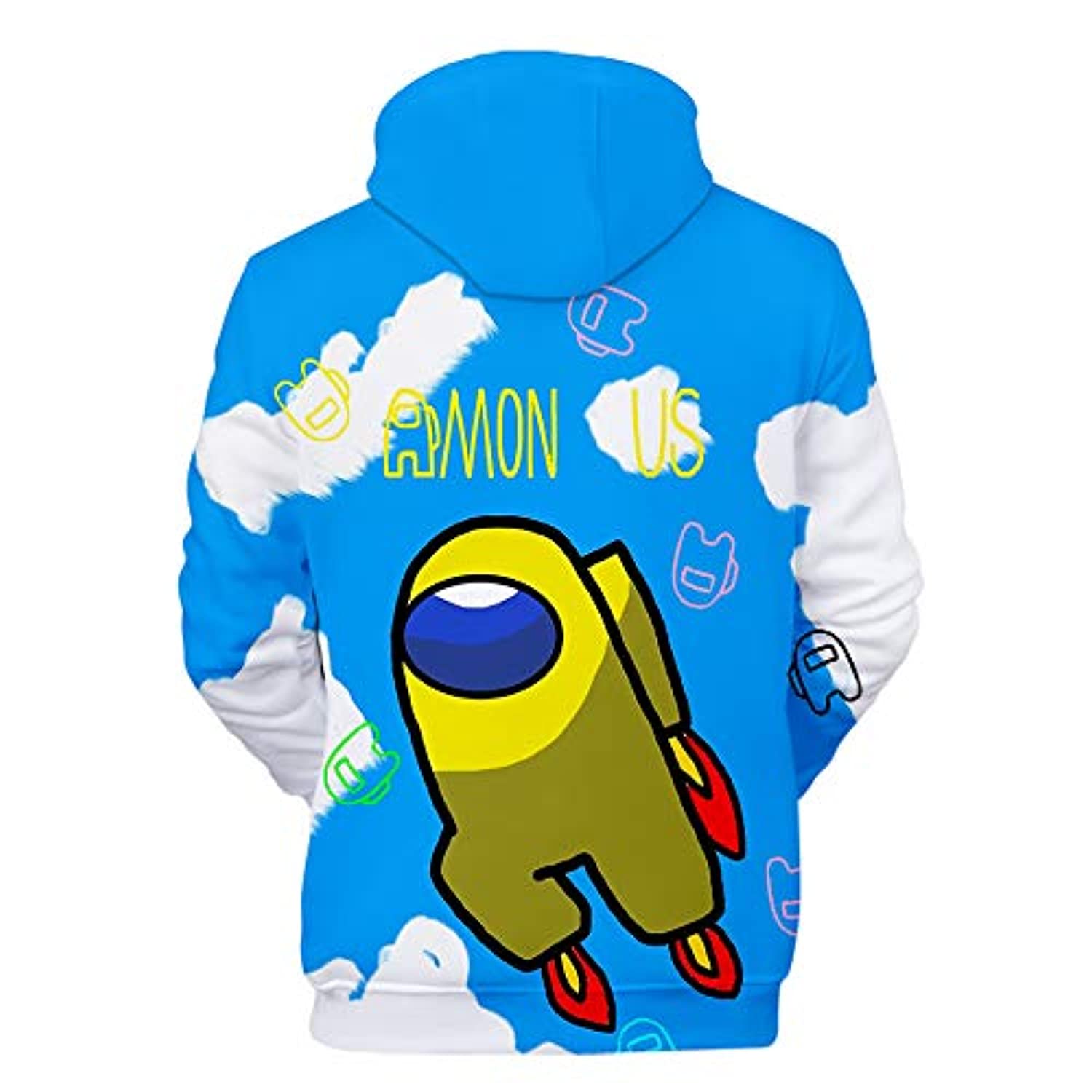 Video Game Among Us Hoodie - 3D Print Blue Sky Casual Pullover Drawstring Hoodie - Image 2