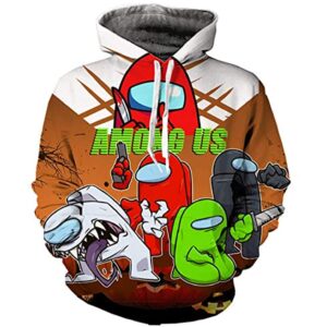 Video Game Among Us Hoodie - 3D Print Colorful Drawstring Pullover Hoodie