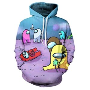 Video Game Among Us Hoodie - 3D Print Colorful Drawstring Pullover Hoodie