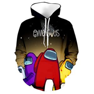 Video Game Among Us Hoodie - 3D Print Drawstring Pullover Hoodie