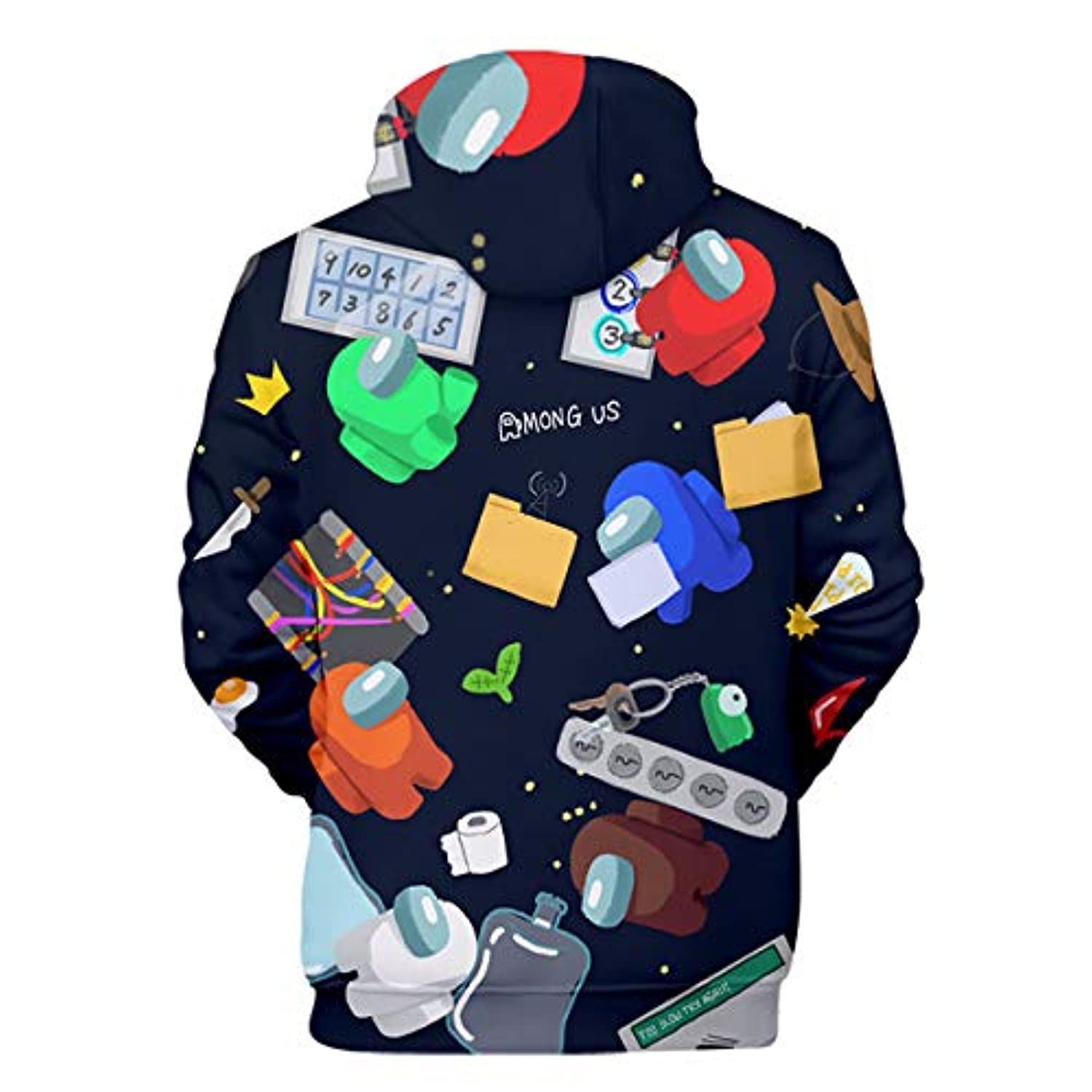 Video Game Among Us Hoodie - 3D Print Drawstring Pullover Hoodie - Image 2