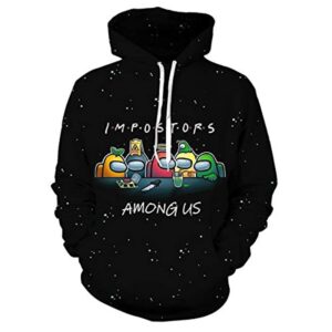 Video Game Among Us Hoodie - 3D Print Impostor Pullover Hoodie