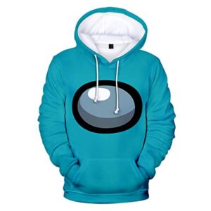 Video Game Among Us Hoodie - 3D Print Solid Color 5 Colors Drawstring Pullover Hoodie