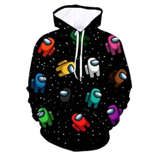 Video Game Among Us Hoodie - 3D Print Space Galaxy Pullover Drawstring Hoodie
