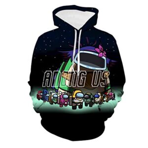 Video Game Among Us Hoodie - 3D Print Space Pullover Drawstring Hoodie