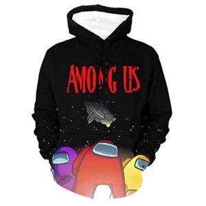 Video Game Among Us Hoodie - 3D Print String Pullover Hoodie