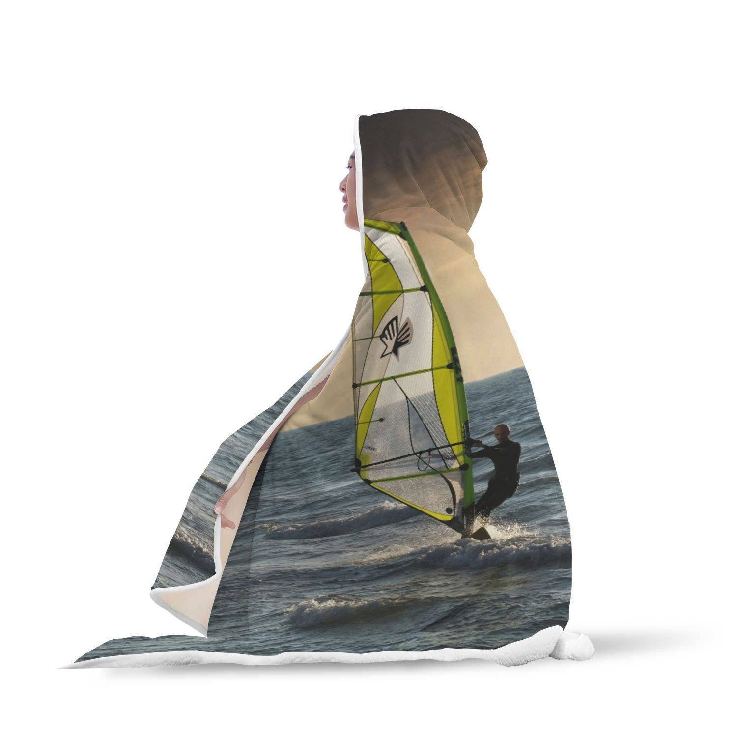 Winds UpHooded Blanket - Sailboat Sea Blanket - Image 2
