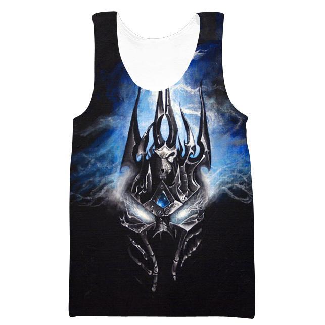 World of Warcraft Lich King Arthas Hoodies - Pullover Portrai Black Hoodie - Image 3