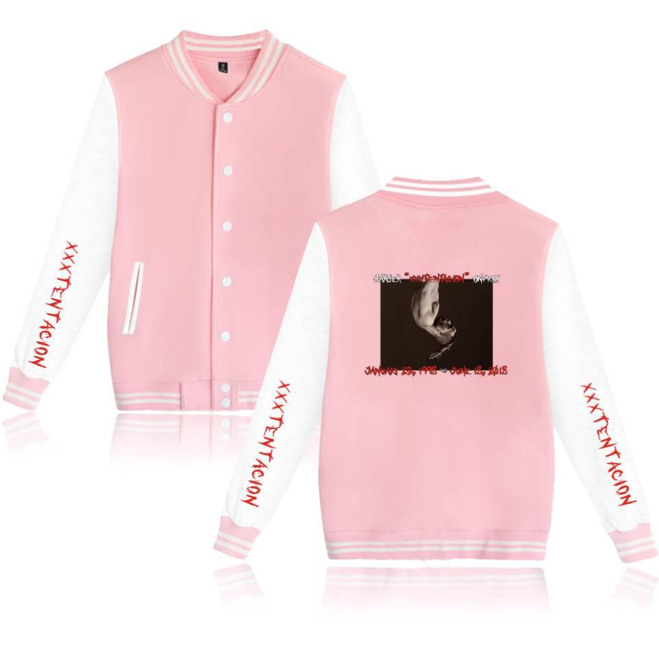 XXXTentacion Baseball Jackets - Solid Color Popular Rapper XXXTentacion Commemorate Icon Baseball Jacket - Image 3
