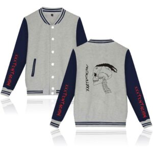 XXXTentacion Baseball Jackets - Solid Color Popular Rapper XXXTentacion Commemorative Shirt Icon Baseball Jacket