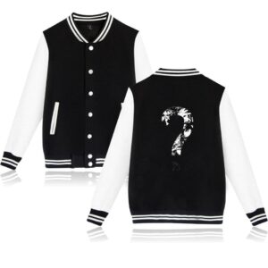 XXXTentacion Baseball Jackets - Solid Color Popular Rapper XXXTentacion Question Mark Icon Baseball Jacket