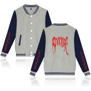 XXXTentacion Baseball Jackets - Solid Color Popular Rapper XXXTentacion Revenge Icon Baseball Jacket