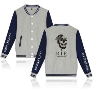 XXXTentacion Baseball Jackets - Solid Color Popular Rapper XXXTentacion RIP Icon Baseball Jacket
