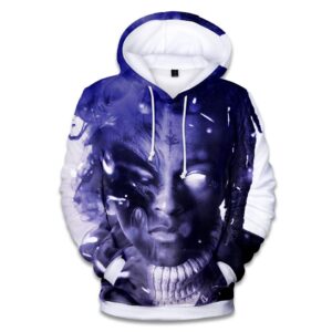 XXXTentacion Hoodies - Rapper XXXTentacion Terror Icon Blue Hoodie