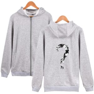XXXTentacion Hoodies - Solid Color Popular Rapper XXXTentacion Question Mark Icon Zip Up Hoodie