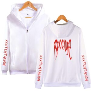XXXTentacion Hoodies - Solid Color Popular Rapper XXXTentacion Revenge Icon Zip Up Hoodie