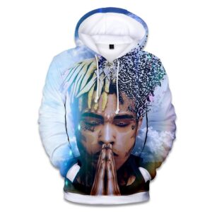 XXXTentacion Hoodies - Solid Color Rapper XXXTentacion Commemorate Icon Blue Hoodie