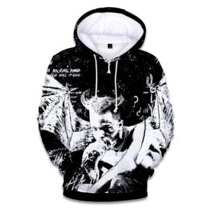 XXXTentacion Hoodies - Solid Color Rapper XXXTentacion Icon Black and White Hoodie