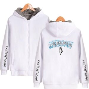 XXXTentacion Jackets - Solid Color Popular Rapper XXXTentacion ASPECTS Icon Fleece Jacket