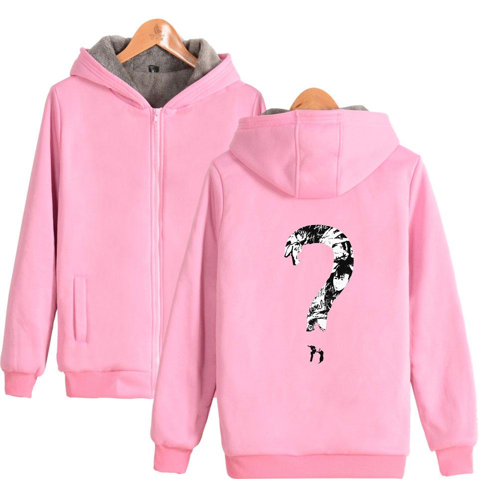XXXTentacion Jackets - Solid Color Popular Rapper XXXTentacion Question Mark Icon Fleece Jacket - Image 5