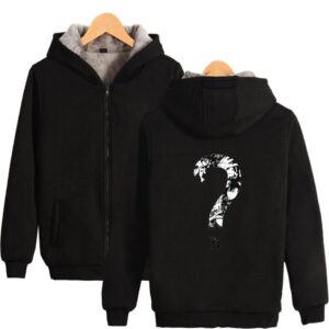 XXXTentacion Jackets - Solid Color Popular Rapper XXXTentacion Question Mark Icon Fleece Jacket