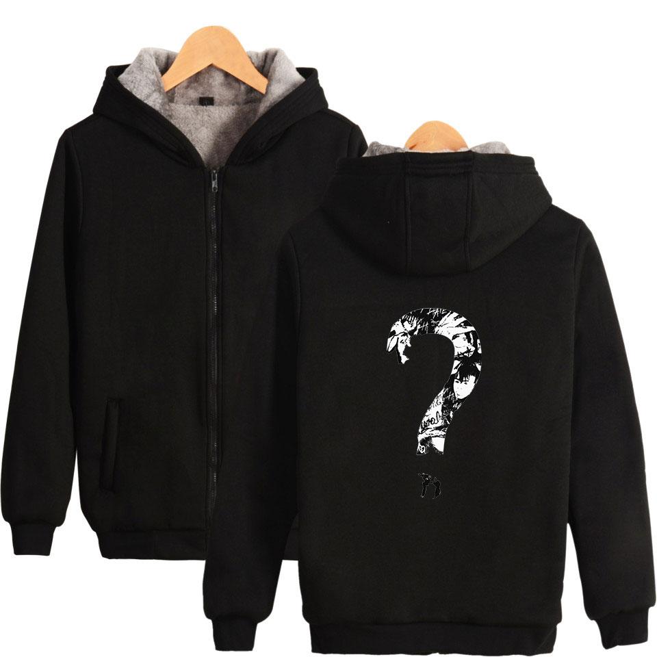 XXXTentacion Jackets - Solid Color Popular Rapper XXXTentacion Question Mark Icon Fleece Jacket