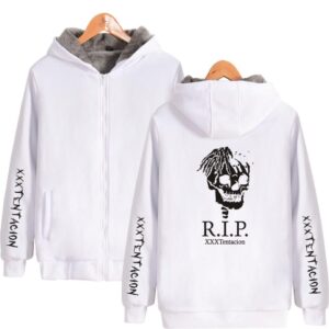 XXXTentacion Jackets - Solid Color Popular Rapper XXXTentacion RIP Icon Fleece Jacket