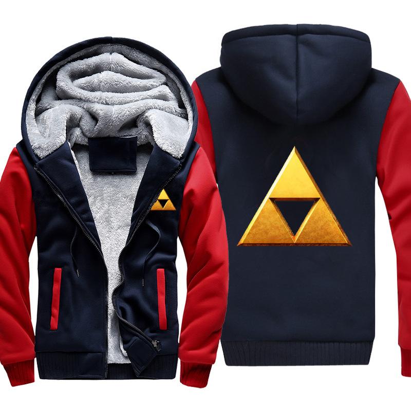 ZELDA Jackets - Solid Color ZELDA Golden Triangle Super Cool Fleece Jacket - Image 5
