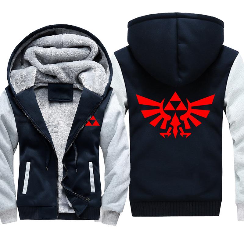 ZELDA Jackets - Solid Color ZELDA Link Red Logo Super Cool Fleece Jacket - Image 3