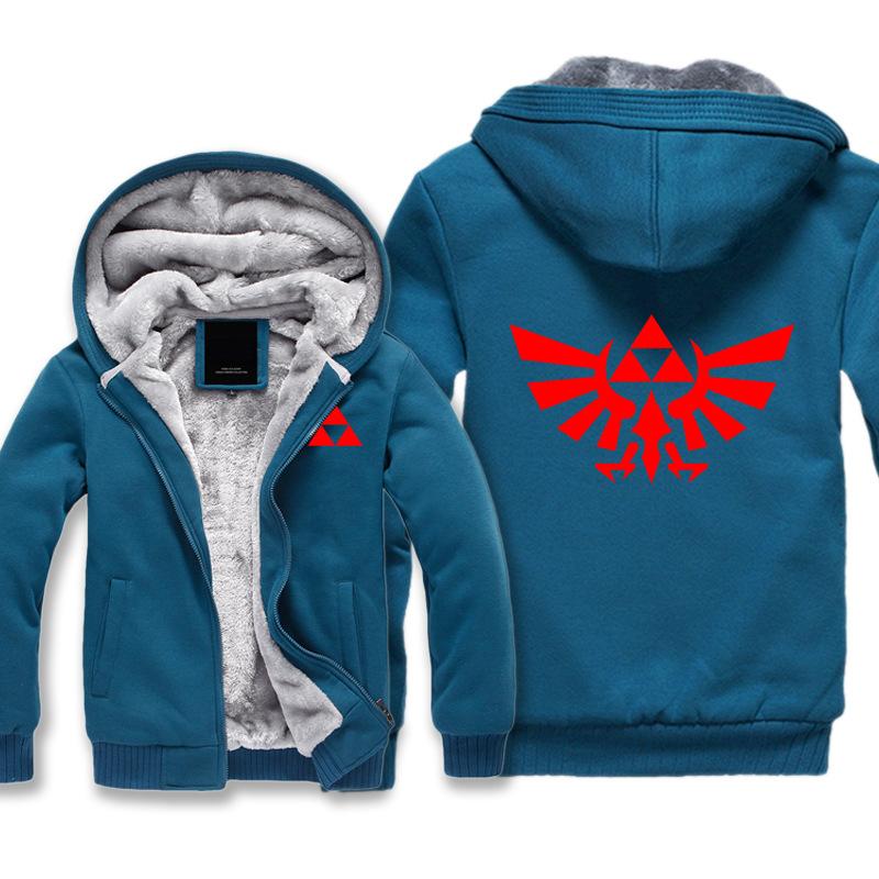 ZELDA Jackets - Solid Color ZELDA Link Red Logo Super Cool Fleece Jacket - Image 4